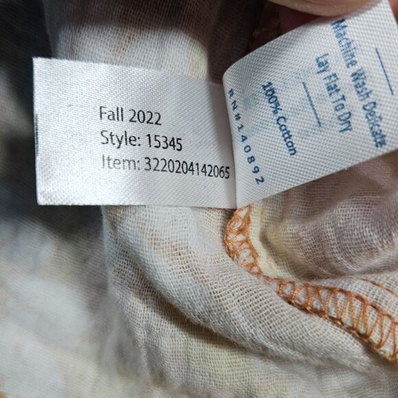 Marine Layer Top Womens Large Yellow Jamie Floral Retro Boho Band Collar Top - Picture 4 of 7